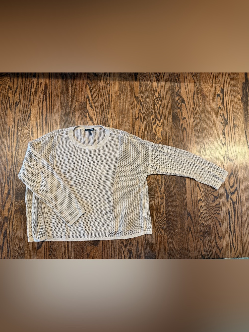 Eileen Fisher Open-Knit Sweater in Light Beige